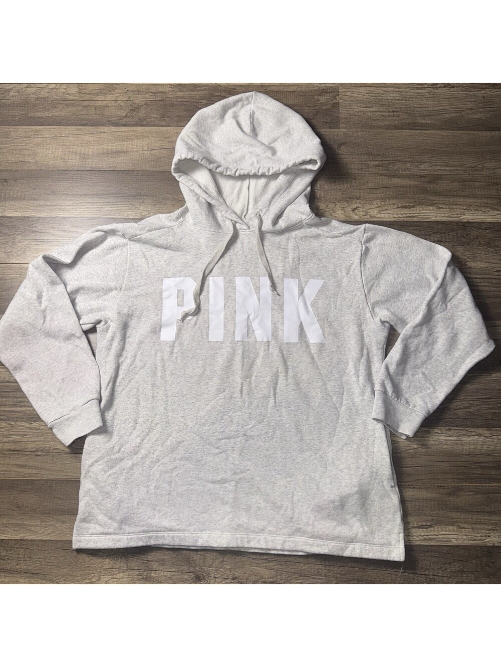 Victoria's Secret PINK Gray Campus Pullover Hoodie Sweatshirt Medium